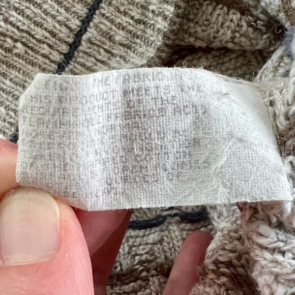 Vintage Men’s Shenandoah Knit Sweater Oatmeal, Brown, Blue - Size Large Tall - Picture 6 of 7